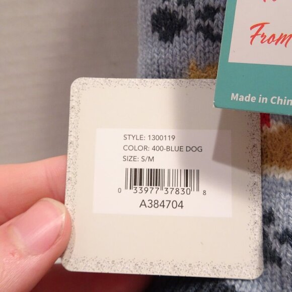 Muk Luks Blue Cabin Slippers Anti Skid Socks Corgi Dogs Shea Butter Size S/M - Picture 4 of 6